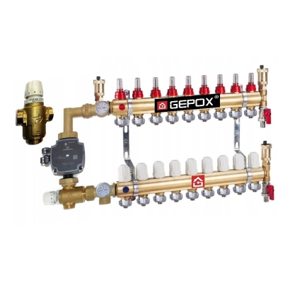 Rozdzielacz 9 z Grupą Pompową do Podłogówki 2,3 Kvs Afriso